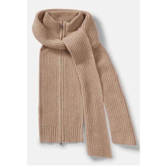 VERONICA BEARD Dickey tan Brown NWT NASSAU OATMEAL Wool Scarf sweater Vest - Picture 1 of 6